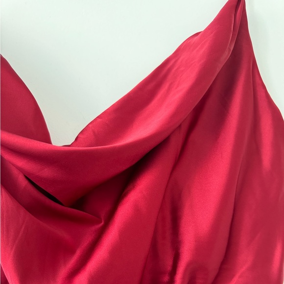 Penelope High Slit Dress- Deep Red - Picture 5 of 7